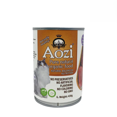 Aozi Wet Cat Food Tuna & Beef 430g Can Front