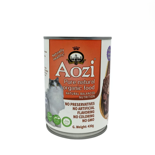 Aozi Wet Cat Food – Beef Flavor 430g Can Front