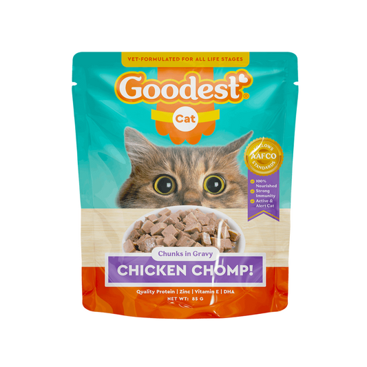 Goodest Chicken Chomp Wet Cat Food 85g Packaging