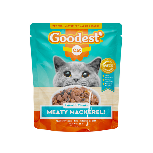 Goodest Meaty Mackerel Wet Cat Food 85g Packaging