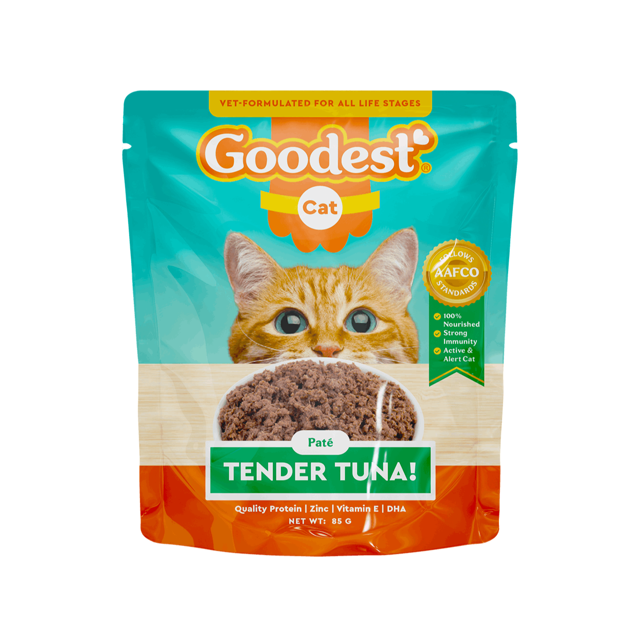 Goodest Tasty Tuna Wet Cat Food 85g Packaging
