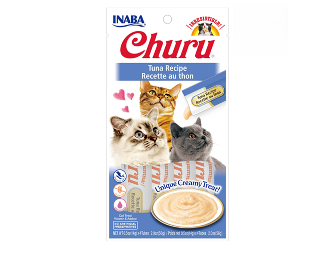 Inaba Churu Cat Treats – Tuna 14g x 4 Front of Pack