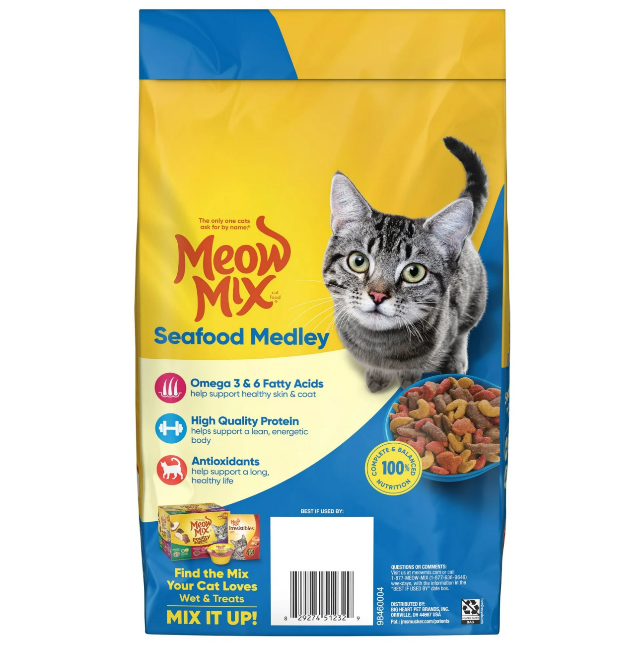 Meow Mix Seafood Medley Dry Cat Food 1.43kg Back
