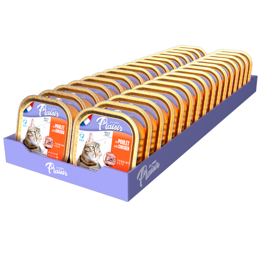 Plaisir Wet Cat Food Terrine with Chicken 100g – Complete & Balanced Nutrition Box