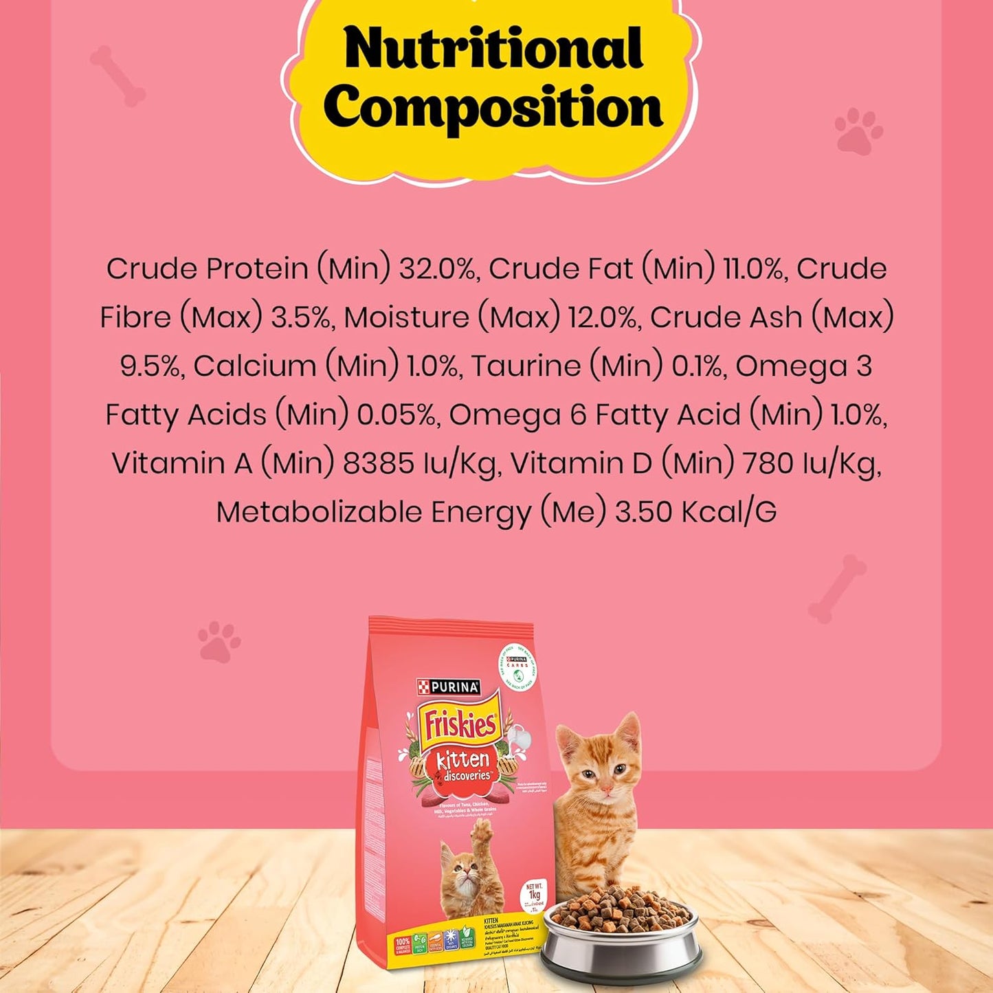 Purina Kitten Discoveries Dry Cat Food Nutritional Composition