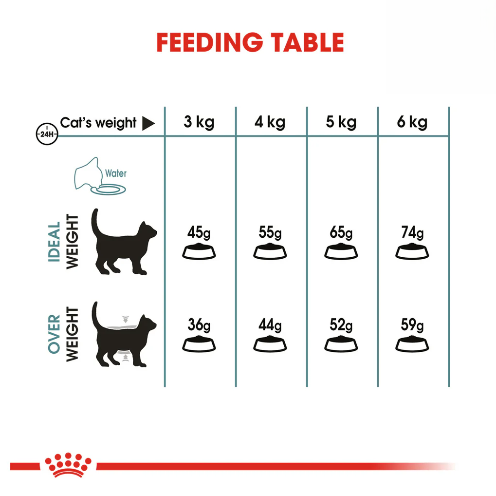 Royal Canin Hairball Care Dry Cat Food 2kg Feeding Guide