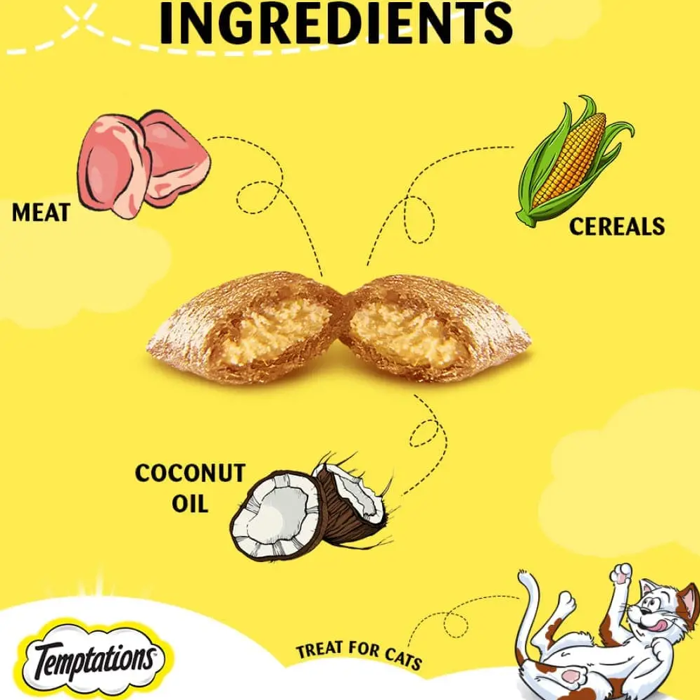 Temptations Tasty Chicken Cat Treats 75g (Crunchy Outside, Soft Inside)