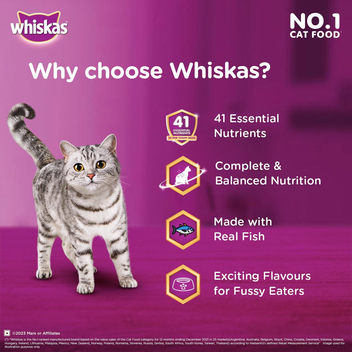 Whiskas Tasty Mix Chicken with Tuna & Carrot in Gravy 70g Why Choose Whiskas