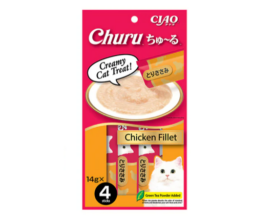 Ciao Churu Cat Treats – Chicken Fillet 14g x 4 Front of Pack