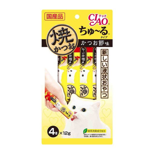 Ciao Churu Cat Treats – Grilled Tuna Bonito 12g x 4 Front of Pack