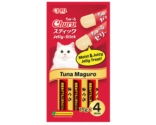 Ciao Jelly Stick Cat Treats – Tuna Maguro 15g x 4 Front of Pack