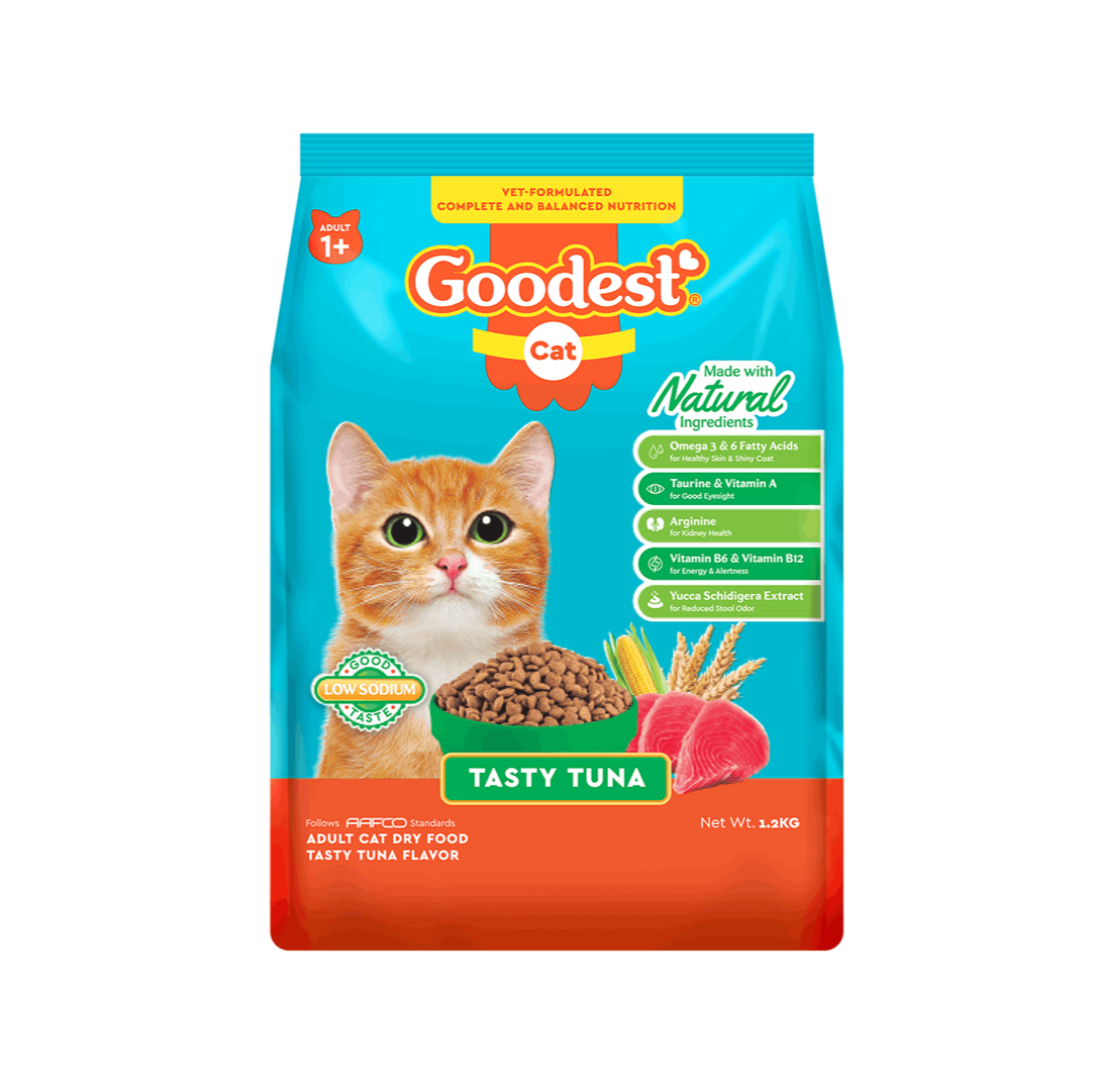 Goodest Tasty Tuna Dry Cat Food 1.2kg – High Protein Kibble Front Packaging