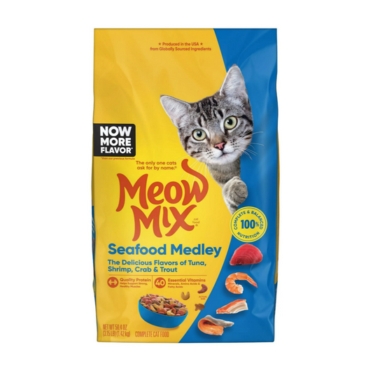 Meow Mix Seafood Medley Dry Cat Food 1.43kg Front
