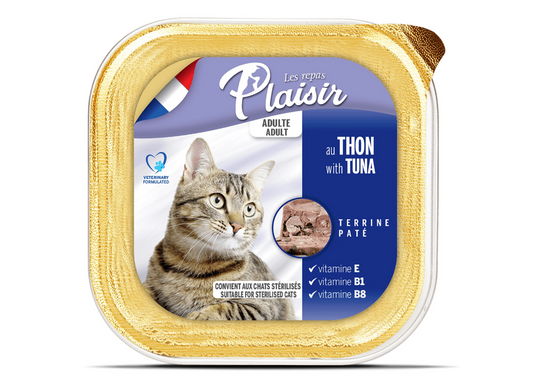 Plaisir Wet Cat Food Terrine with Tuna 100g Front of Pack