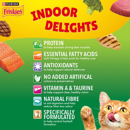 Purina Friskies Indoor Delights Dry Cat Food – Salmon, Chicken & Veggies 1kg Health Benefits