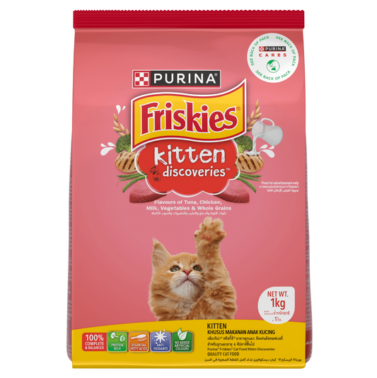 Purina Kitten Discoveries Dry Cat Food front of bag