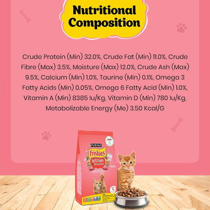 Purina Kitten Discoveries Dry Cat Food Nutritional Composition