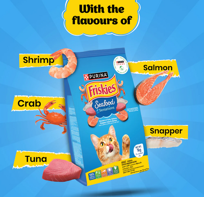 Purina Friskies Seafood Sensations Dry Cat Food Flavors