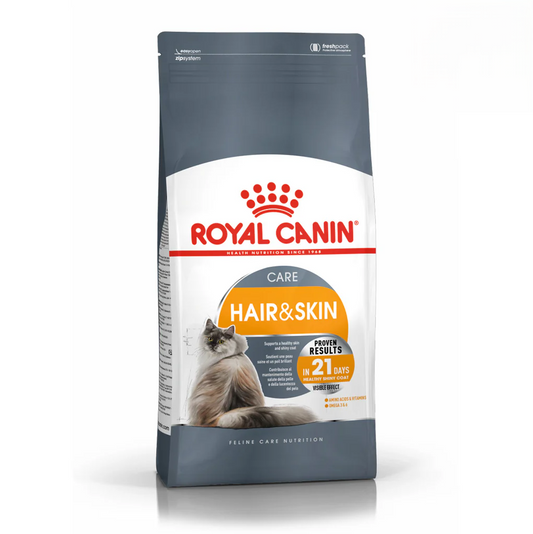 Royal Canin Hair and Skin Dry Cat Food Front of Bag