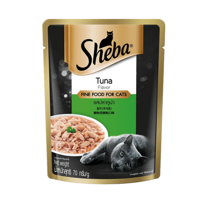 Sheba Wet Cat Food Pouch – Tuna 70g Front of Pack
