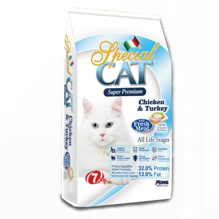 Special Cat Chicken & Turkey Dry Cat Food 7kg Packaging