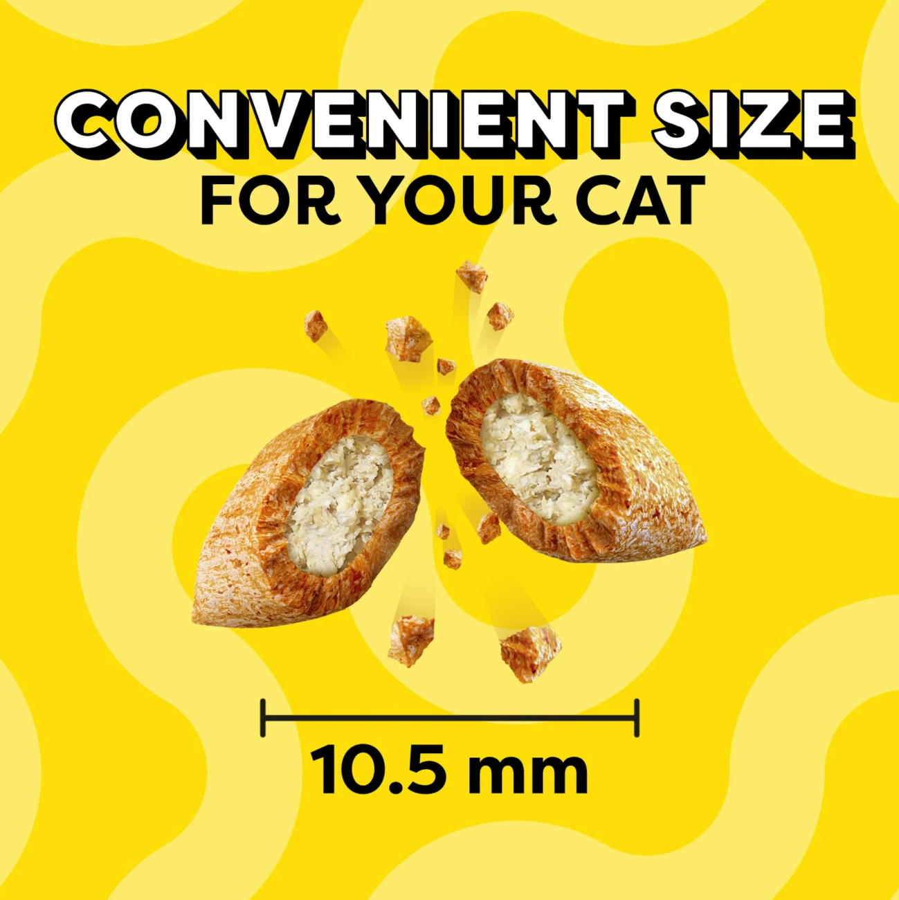 Temptations MixUps Tuna, Salmon, and Shrimp Cat Treats 75g Size Chart