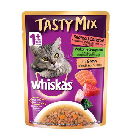 Whiskas Tasty Mix Seafood Cocktail Wet Cat Food Front